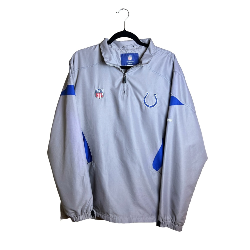 Reebok NFL Indianapolis Colts Qaurter Zip Windbreaker Jacket L